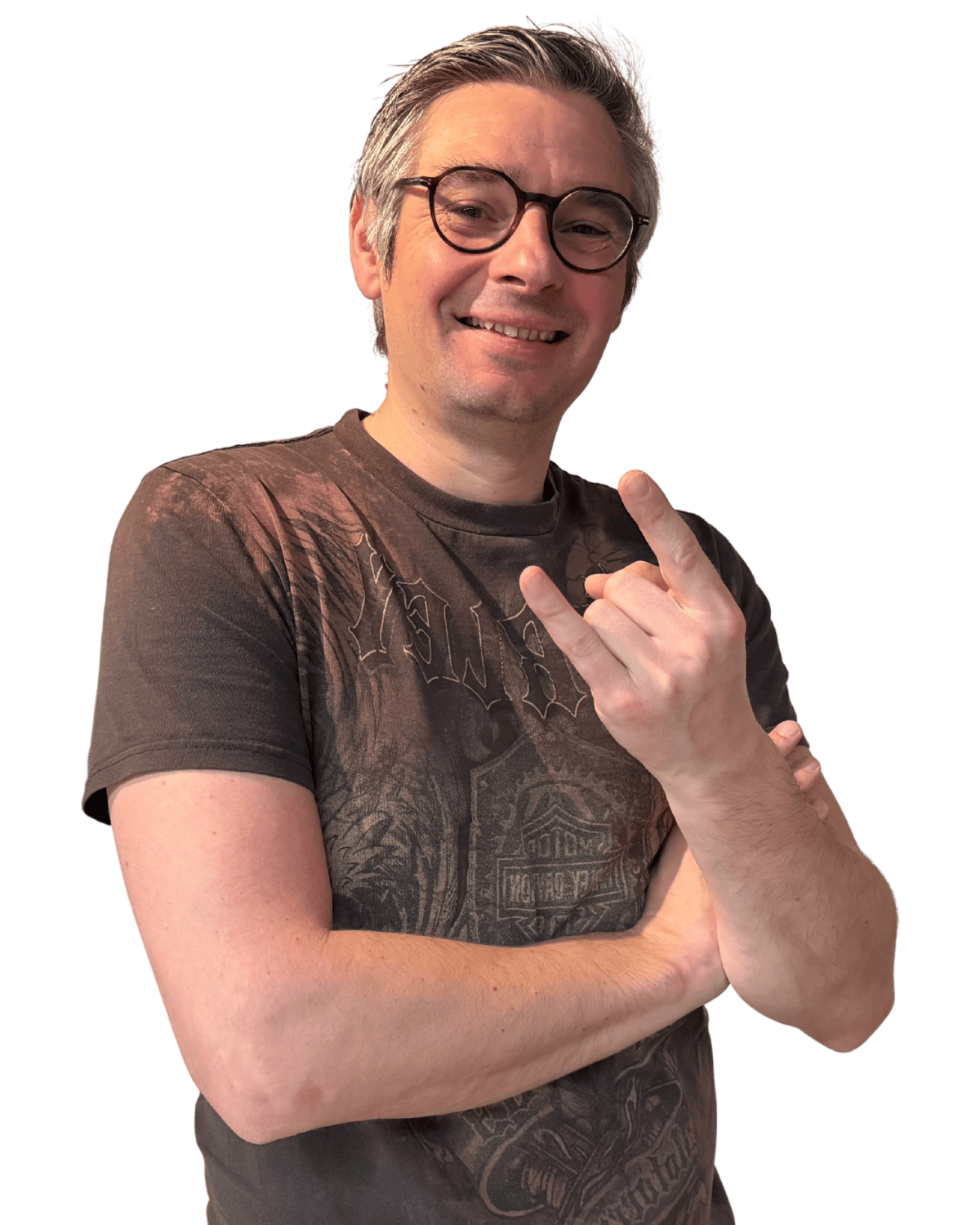 Patrick Schnelle privat im Bandshirt