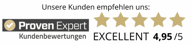 Unsere Kunden empfehlen uns: ProvenExpert Kundenbewertungen — Excellent 4,95 von 5